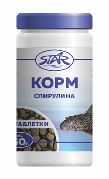 Корм 60г STAR Спирулина в таблетках для рыб - фото 11258