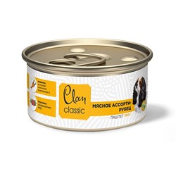 Корм 100г Clan Classic мясное ассорти паштет с рубцом для собак ж/б (130.4.026) - фото 13964