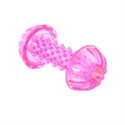 Гантель13,5х6,3х3,4см Шурум-Бурум розовая резиновая игрушка для собак (А1017) - фото 5151