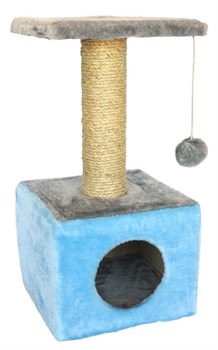 Домик квадратный 30х30х60см Шурум-Бурум голубой для кошек - фото 6119