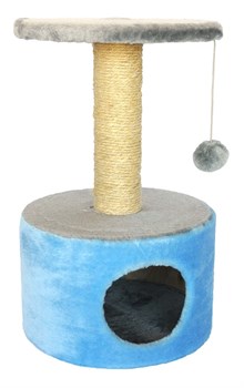 Домик круглый 38х38х60см Шурум-Бурум голубой для кошек - фото 6133