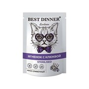 Корм 85г Best Dinner Exclusive мусс сливочный ягненок с клюквой для стер.кошек (7439)