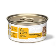 Корм 100г Clan Classic мясное ассорти паштет с птицей для кошек ж/б (130.4.102)