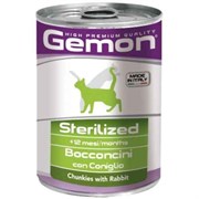 Корм 415г GEMON Sterilised кусочки кролика для стерилизованных кошек ж/б(70300711) Корм 415г GEMON Sterilised кусочки кролика для стерилизованных кошек ж/б(70300711)