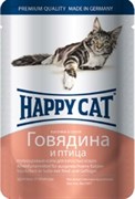 Корм 100г Хеппи Кэт говядина,птица в соусе для кошек (1002315) Корм 100г Хеппи Кэт говядина,птица в соусе для кошек (1002315)