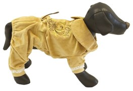 Комбинезон L JOY велюровый с вышивкой коричневый для собак (RUS04001)
