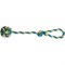 Мяч плетеный 6см на веревке 40см JOY синий желтый зеленый текстильная игрушка для собак - фото 5384